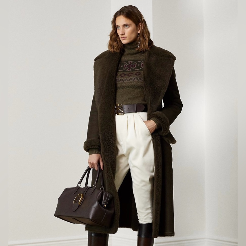 Ralph Lauren Purple Label Wilmer Reversible Shearling Coat - Picture 4 of 11